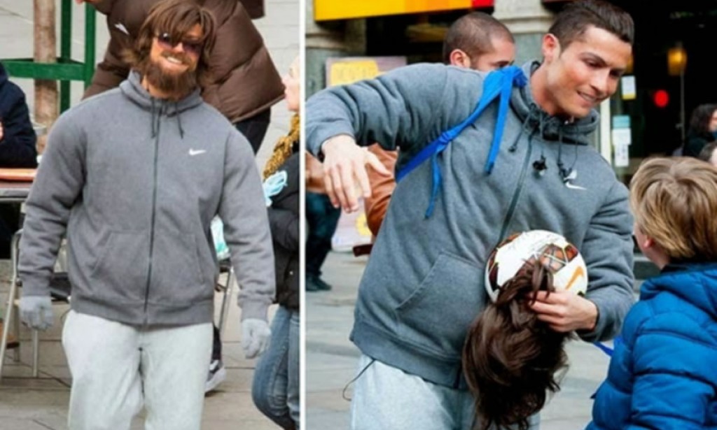 Ronaldo prerušen u beskućnika izvodio majstorije s loptom u Madridu